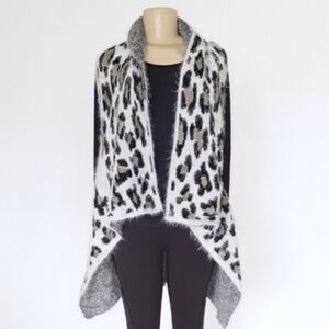 Montana West Leopard Print Open Front Cardigan Vest